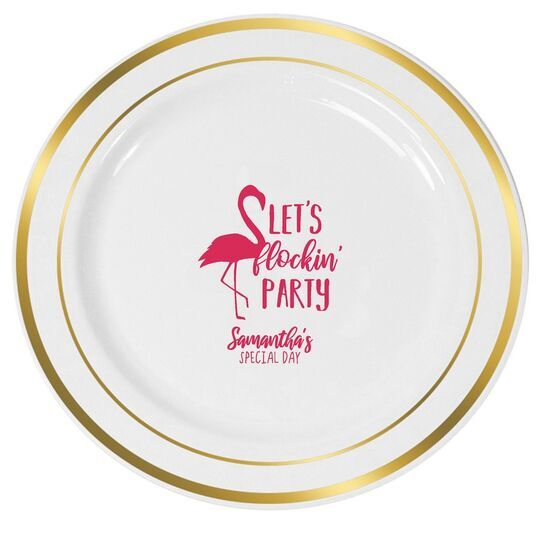 Let's Flockin' Party Premium Banded Plastic Plates